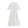 Dot Print Chic Dress Dla Kobiet Stylowa V-Neck Bownot Bandaż Prace Casual Loose Mori Girl Korean Summer Boho Ol Frocks 210515