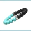 Perles Brins Drop Delivery 2021 Mode Bracelets Naturels 10Mm Mat Onyx Turquoises Perles De Pierre Bouchon À Vis Chakra Bracelet Pour Hommes Femmes Je