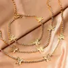 Giches Bohemian Metal Butterfly Chevaute pour les femmes Bracelet de chaîne de tennis en cristal en argent en or sur les sandales de plage des jambes bijoux GIF5125006
