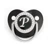 PACIFIERS NAME INITIAL LETTERS Baby Pacifier Born Silicone Black Bling Infant Nipple BPA Soother Dummy 024M4835535