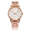 Lüks Pembe Altın Paslanmaz Çelik Saatler Kadın Klasik Yuvarlak Dial Quartz Watch Ladies Business Wristwatch