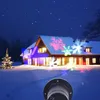 Effetti Outdoor Christmas Moving Snow Proiettore laser Stage Spotlight Fiocco di neve Paesaggio Giardino Prato Luce DJ Disco9129136