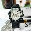 Jaragar Fashion White Men Mechanical Watch 3 Sub-Dials 6 Hands Kalender Multifunktion Militär Silikon Band Man Armbandsur Q0902