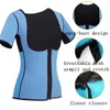 Shapers feminino Saiuna de neoprene feminino Terno para mulheres Camisa Coloque colete de treinador de cintura com zíper, corpo de exercício de perda de peso adequado corpo