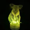 Koala LED Night Light Спальня 3D Акриловая ночь Декор Рабочий фонарь Dropshipping Мемориальные подарки