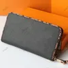 Fashion womens wallet leopard embossed classic letters design lady long wallets high quality ladies zipper purse6594929