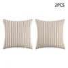 Pillow Case 2pcs/set Home Decor Soft Cushion Covers Striped Design Easy Clean Couch Polyester