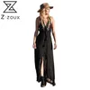 Kobiety Dress V-Neck Haft Drukuj Sukienki Bez Rękawów Plus Size Black White Latm Moda 210524