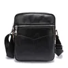 Men's Black Soft Leather Bag Portable Rectangular Multifunctional Crossbody Bags Fashion Casual Shoulder Bag zipper pocket 21*19*8cm