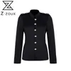 Women Blazer Single Breasted Long Sleeve Ladies Black Coat Fahion Women's Slim Suit Jacket Plus Size 210524