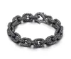 Bracelet Homme Acier Inoxydable Motif Boîte Rolo Lien Chaîne Vintage Noir 13mm 8.66 pouces 80g poids Haute Qualité Cadeau de Noël