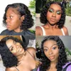 Perucas de cabelo humano de Bob Curly Curly Bob Pré-feminino pré-arranhados para mulheres negras peruca profunda sintética