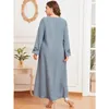 Этническая одежда вышивка Abaya Dubai Kaftan Мусульманские женщины Хиджаб платье винтажное арабское халат Ид Рамадан Кафтан