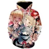 Min hjälte akademin hoodie söt anime cosplay kostym sweatshirts himiko toga jk mode hip hop jackor män kvinnor college kläder y0816