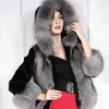 Kvinnors päls kvinnors faux höst vinterrock för kvinnor 2022 mode plus storlek fast långärmhylsa nackfickor jackor outwear