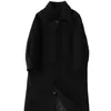 Cappotto in lana da donna Cappotto invernale lungo in cashmere autunno nero in lana sciolta da donna