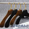 Hängar Racks Sainwin 5st/Lot Flocked Hangers/Non-Slip and Traceless Hangers/Black Flocking Custom Clothes