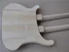 Guitare basse électrique à double manche avec corps en bois naturel 12 + 4 cordes avec quincaillerie chromée, touche en palissandre, fournir un service personnalisé