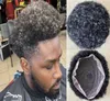 Perruque masculine 6 mm Afro Wave Full Lace Toupee Black 1B Indian Virgin Human Hair Remplacement des Noirs Fast Express Fill EXPRICUTIVE5119095