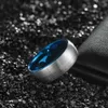 Somen 8mm tira escovado tungstênio azul embutir banda de casamento engajamento amor anéis moda homens jóias homme