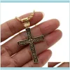 Colliers Pendants JewelryGold Color est arriv￩ classique pour hommes de bijoux croix croix micro pave complet en zircone remplie de zircone pour hommes cha