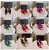 Designer luxury outdoor shoes SATIN SLING-BACK PUMPS LEATHER PUMP women high heels Pink purple black red green blue