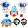 Decoração do Partido 3D Balões de Rocket Astronaut Folha Balão Espaço Exterior Espacial ET Ballon para Birthdayboy Kids Baloons Brinquedos