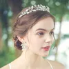 Clipes de cabelo Barrettes Brinco da cabeça do coletor para pérolas de casamento Tiara e folhas de folhas de coroa Acessórios Bride Bride