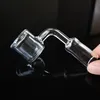 2mm Thick Quartz Thermal Banger Domeless Nail OD 28mm Clear Bottom 14mm 18mm Male Female Joint 90 Degree Smoking Accessories