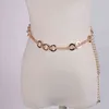 Circle Women Waist Chain Strap 2022 New Luxury Designer Body Chains Adjustable Ladies Gold Color Dress Skinny Thin Belts Jewelry G220301