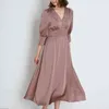 Français élégant Chic imprimé taille haute femmes robes Vintage col en V Slim Fit esthétique Vestidos printemps été doux doux robe 210514