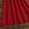 Kobiety Kwadratowy kołnierz Lato Midi Sukienka Francuski Vintage Rękaw Puff Red Black Sundress Party Tunic Party Ruffles Elegancka kobieta 210520