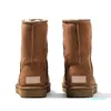 Designer Classic WGG Boots Kort Skor Bailey Bow Tall Button Tripplet Australien Kvinnor Kvinnor Boot Winter Snow Australian Fur Furry 3844