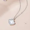 Catene Collana originale One Beizi Donna Ciondolo moda in argento sterling S925 Catena clavicola a forma di cuore di nicchia