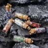 Handgjorda Energy Crystal Stone Mini Glass Bottle Pendant Halsband för kvinnor Män Lovers Lucky Jewelry With Rope Chain