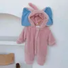 Born Baby Baby Jongens Meisjes Elephant Rompers Kleding Herfst Winter Kids Jongen Meisje Lange Mouw Dikker Kleding 210429