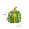 10*10cm Decorative Objects Kusama Yayoi Mini Pumpkin Toy Japanese Artist Modern Sculpture Polka Dot Art Home Decorations Office Arts Crafts Wedding Christmas Gift