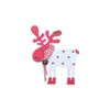 Decorações de Natal Bonito De Madeira Elk Árvore Pendurado Pingente Deer Artesanato Ornamento de Xmas Ornamento para Casa Ano 2022