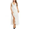 Summer Dress Women Black Red White S-2XL Plus Size Ankle-length es Fashion Sexy Bow Slim Maxi Vestidos LR273 210531