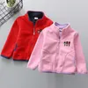 Kinderen Dubbelzijdig Polar Fleece Jas Hooded Herfst Winter Verdikking Jongens Meisjes Tops Baby Bovenkleding Kleding Rits Shirts 211011