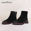 SOPHITINA Femmes Bottes Élégant Concis Haute Qualité Dames Bottines Hiver Laine Chaud Comfotable Chaussures Femmes Noir C789 210513