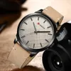 Curren Man Horloges Mode Business Quartz Horloge Met Lederen Klassieke Casual Mannelijke Klok Zwart Eenvoudig Horloge Q0524
