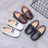 Boys Loafers Kids Spring Autumn Slip on Formal Dress Shoes Child Low-Top Boat Shoes Back to School Casual Shoes