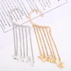 Słodki Exquisite Złoto Srebrny Motyl Długi Tassel Ear Cuff Clip Earring No Przebite Stopu Klip Na Kolczyki Dla Kobiet Biżuteria