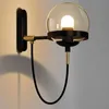 Duvar lambaları l Nordic lamba retro endüstriyel ferforje demir Amerikan cam top yatak odası başucu modern minimalist el -lambalar led