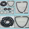 Beaded Necklaces & Pendants Jewelry 8-9Mm Black Natural Pearl Necklace 18Inch 925 Sier Clasp Womens Gift Drop Delivery 2021 Hilmz