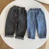 Jeans casual elasticizzati in cotone primaverile per ragazzi e ragazze 2-6 anni pantaloni in denim per bambini all-match pantaloni per bambini 210708