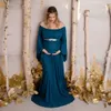 Vestidos largos de maternidad sin hombros para mujer