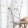 Zasłona Zasłony Tiyana Czarny - Grey Dots Haft White Sheer Dla Kuchnia Salon Sypialnia Tulle Windows Traktowanie ZH035 # 4