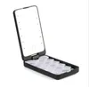 Dame pliant lampes à LED miroir de maquillage portable avec plateau à laver 5 paires / set Faux cils de cils emballage Capteur tactile 12 lumières miroirs cosmétiques cas pour maquillages